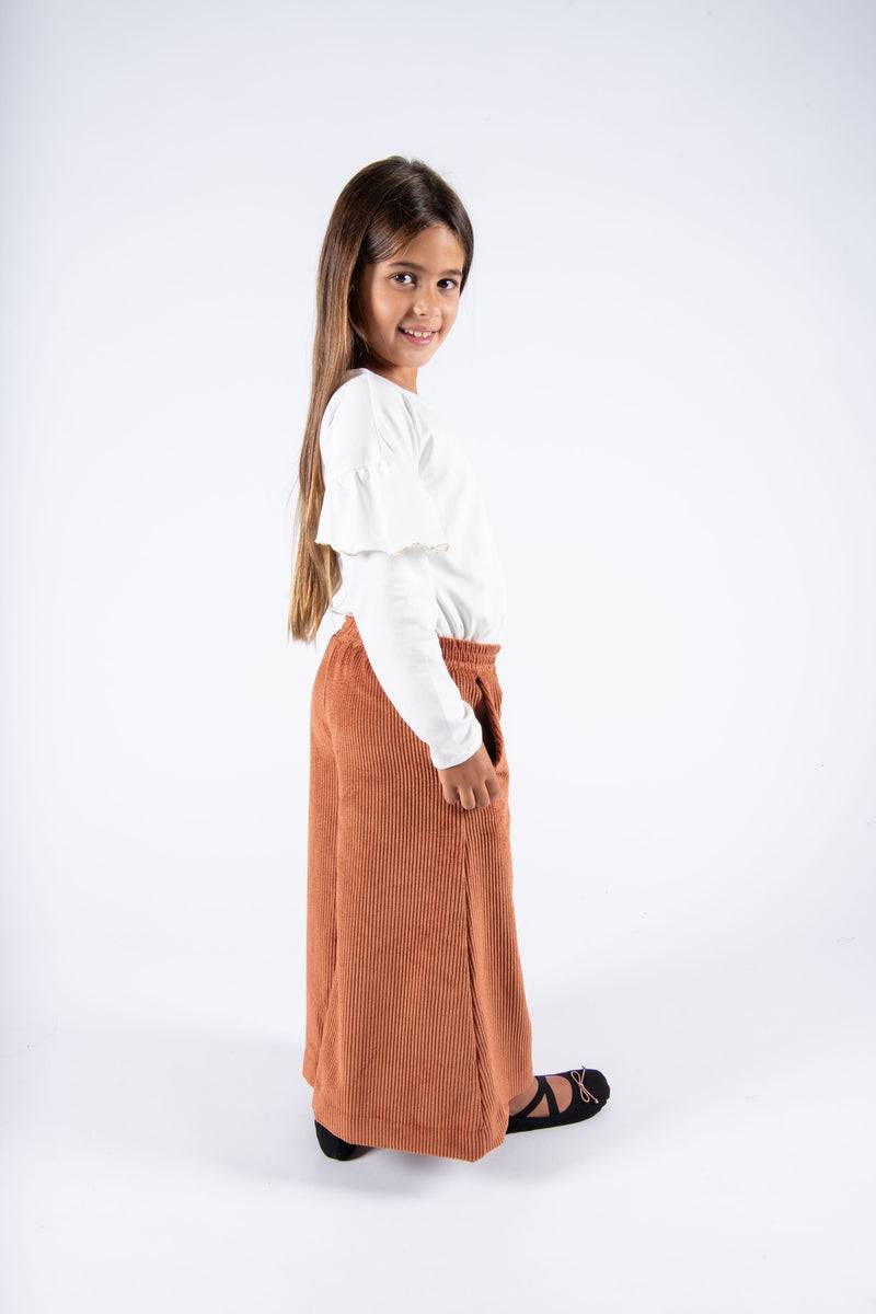 Olive E Miele PANTALONE MOLLIE VELLUTO MATTONE 2025
