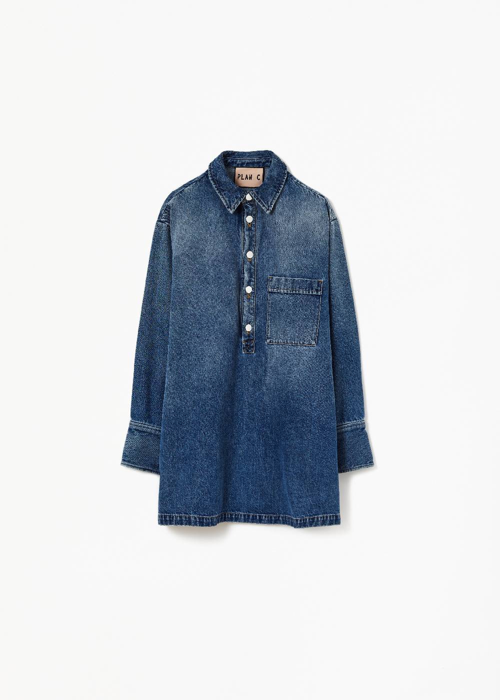 ﻿Plan C CAMICIA IN DENIM