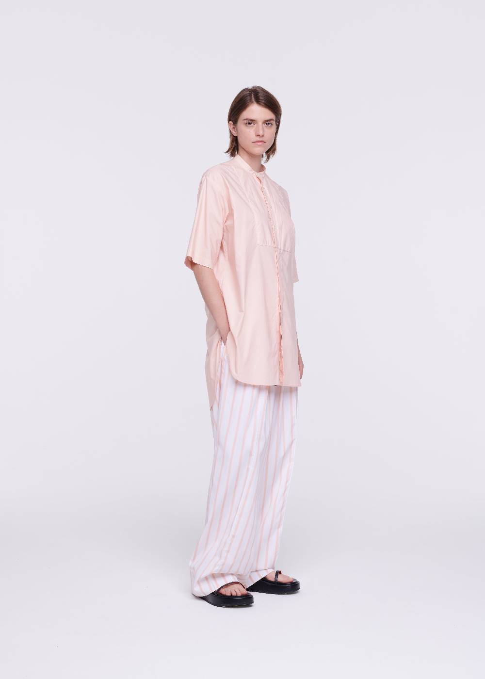 Plan C CAMICIA IN POPELINE IN COTONE ROSA Qualità Garantita