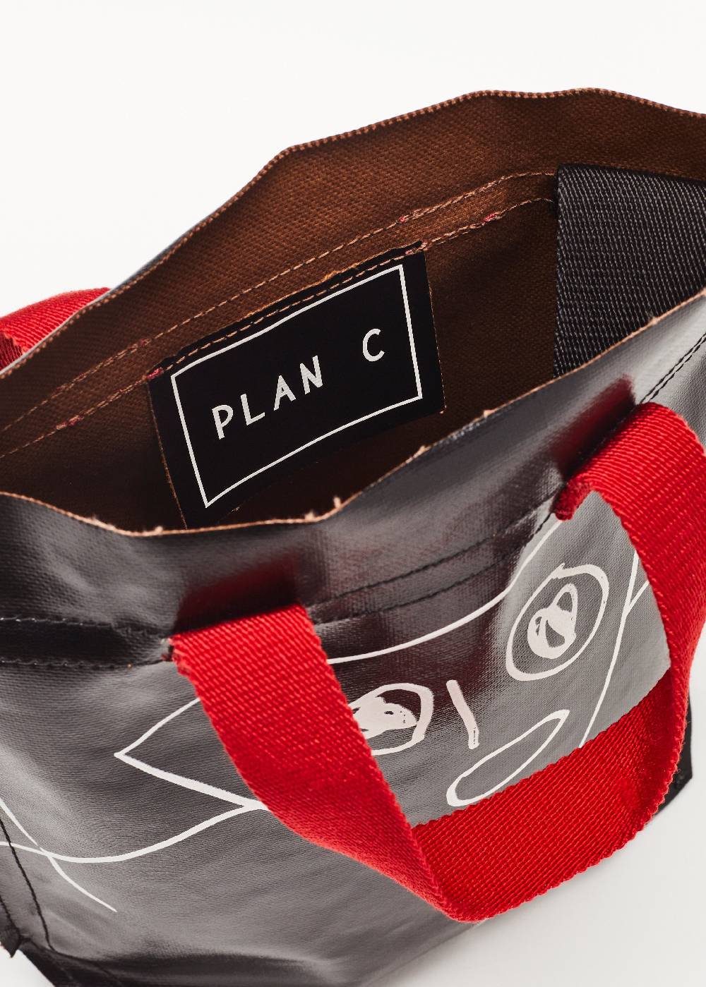 Plan C SHOPPER NERA "PILI E BIANCA" MINI Prezzo Ridotto