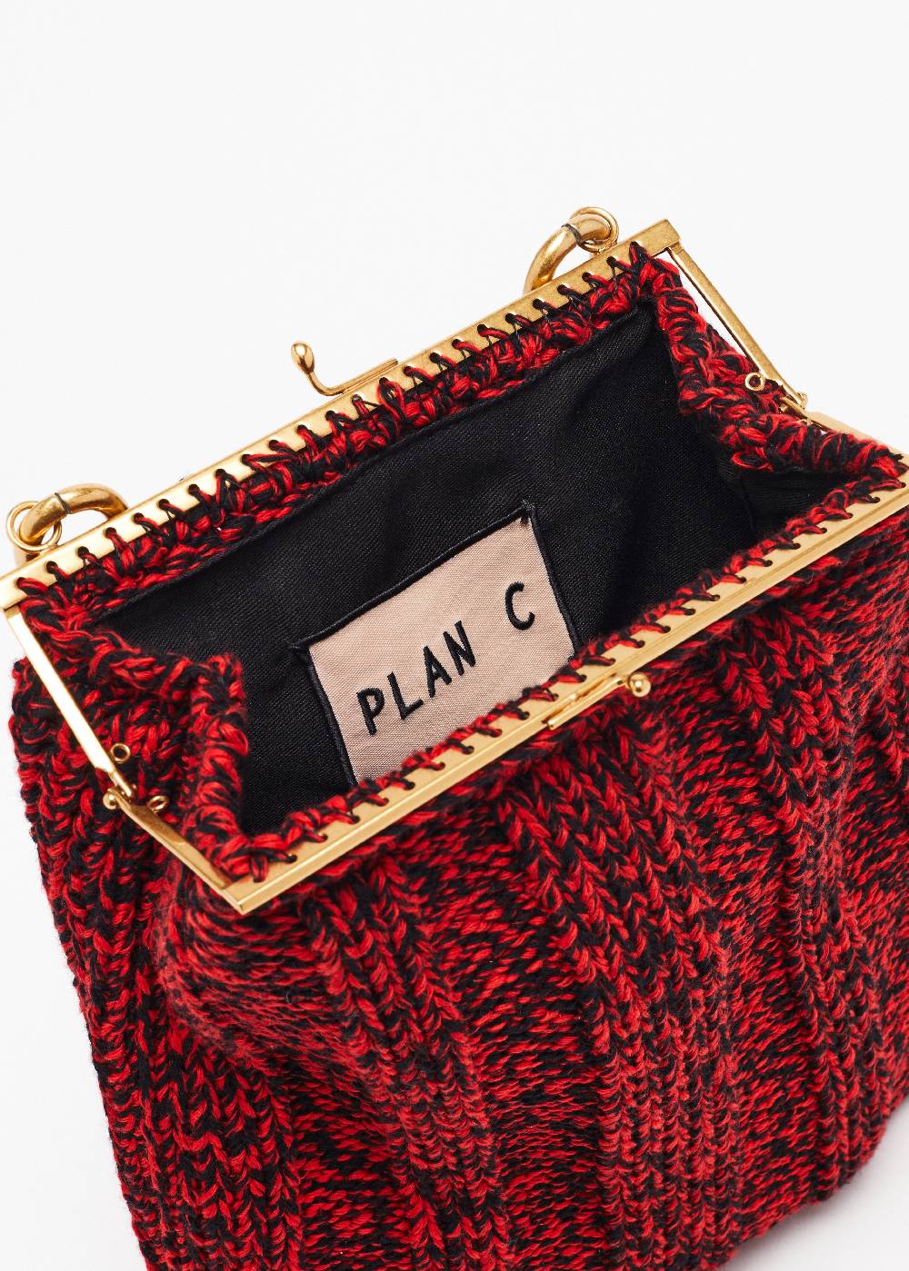 Plan C BORSA IN MAGLIA ROSSO MELANGE Online