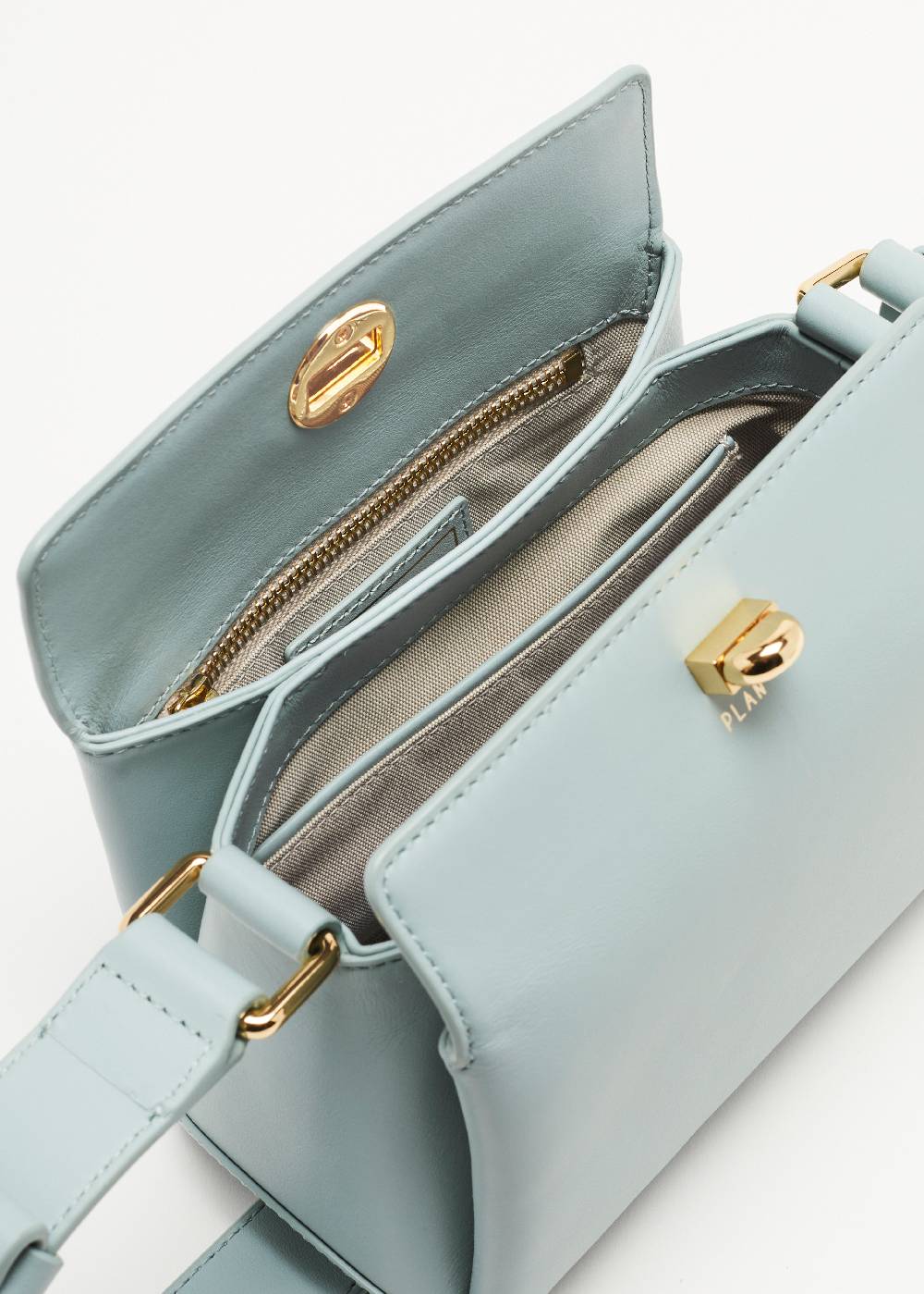 Plan C BORSA MINI FOLDED CELESTE Saldi Di Fabbrica