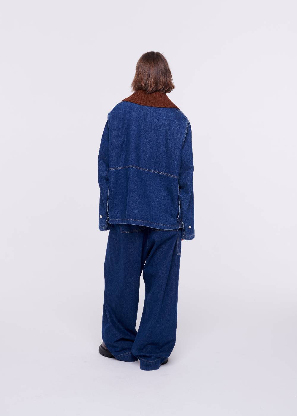 Plan C GIACCA IN DENIM CON COLLETTO IN MAGLIA REMOVIBILE Fino al 50% di sconto