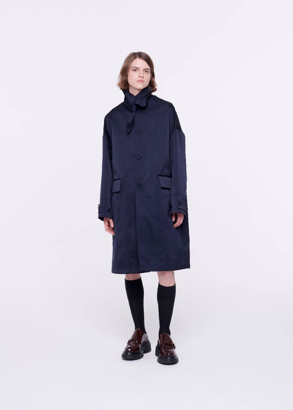 Plan C CAPPOTTO BLU IN DUCHESSE Nuovo