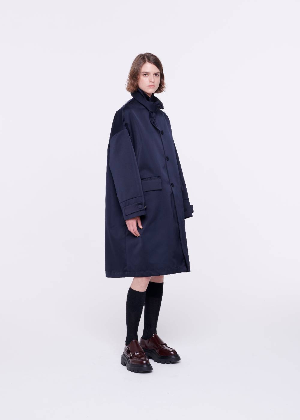 Plan C CAPPOTTO BLU IN DUCHESSE Nuovo