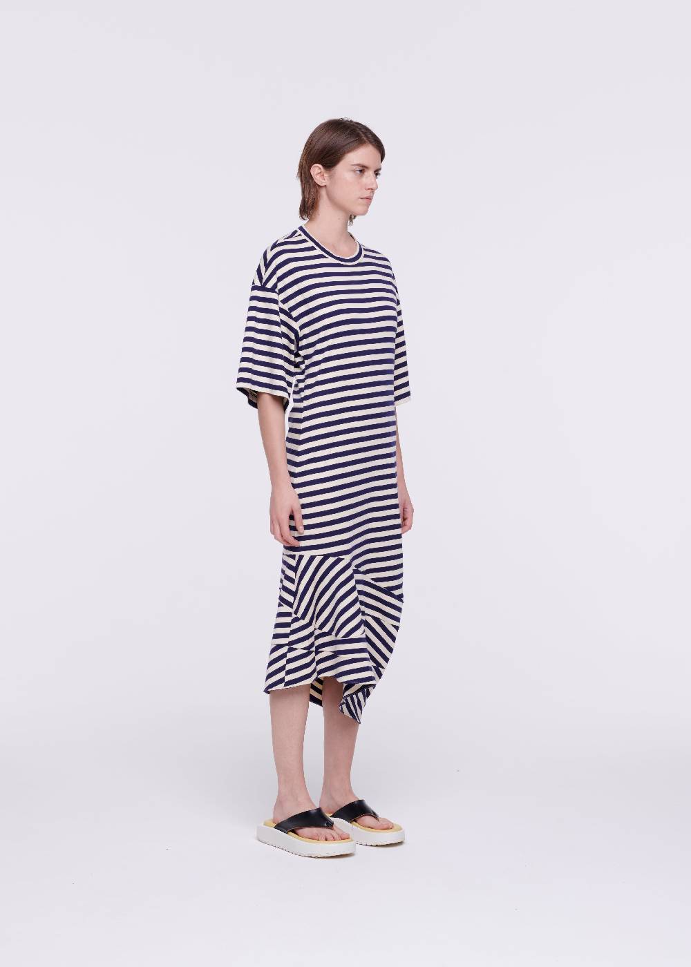 Plan C ABITO MIDI IN JERSEY A RIGHE Promozione