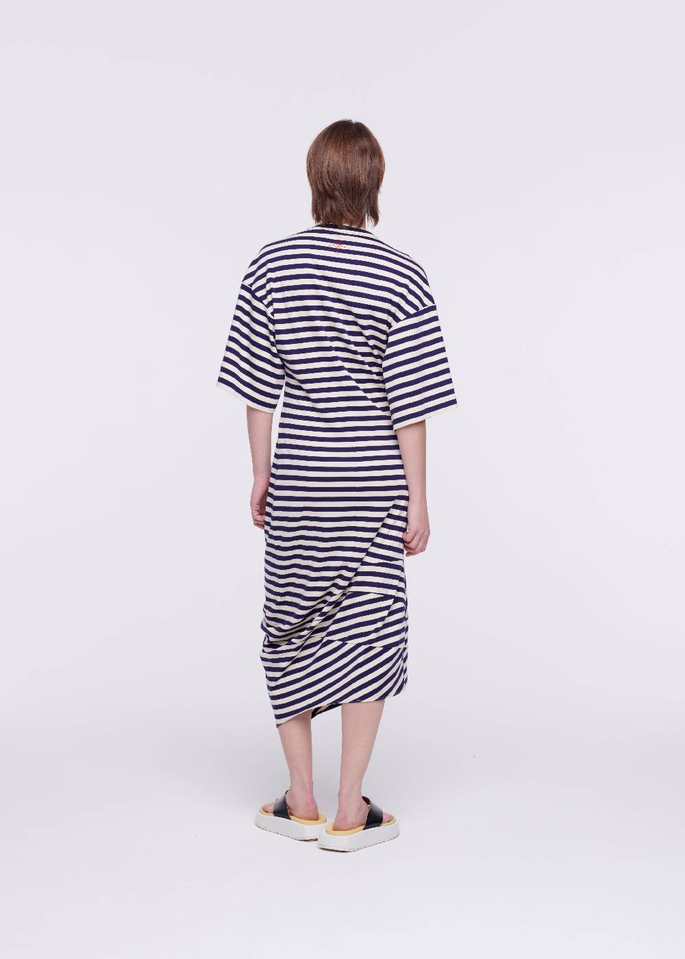 Plan C ABITO MIDI IN JERSEY A RIGHE Promozione