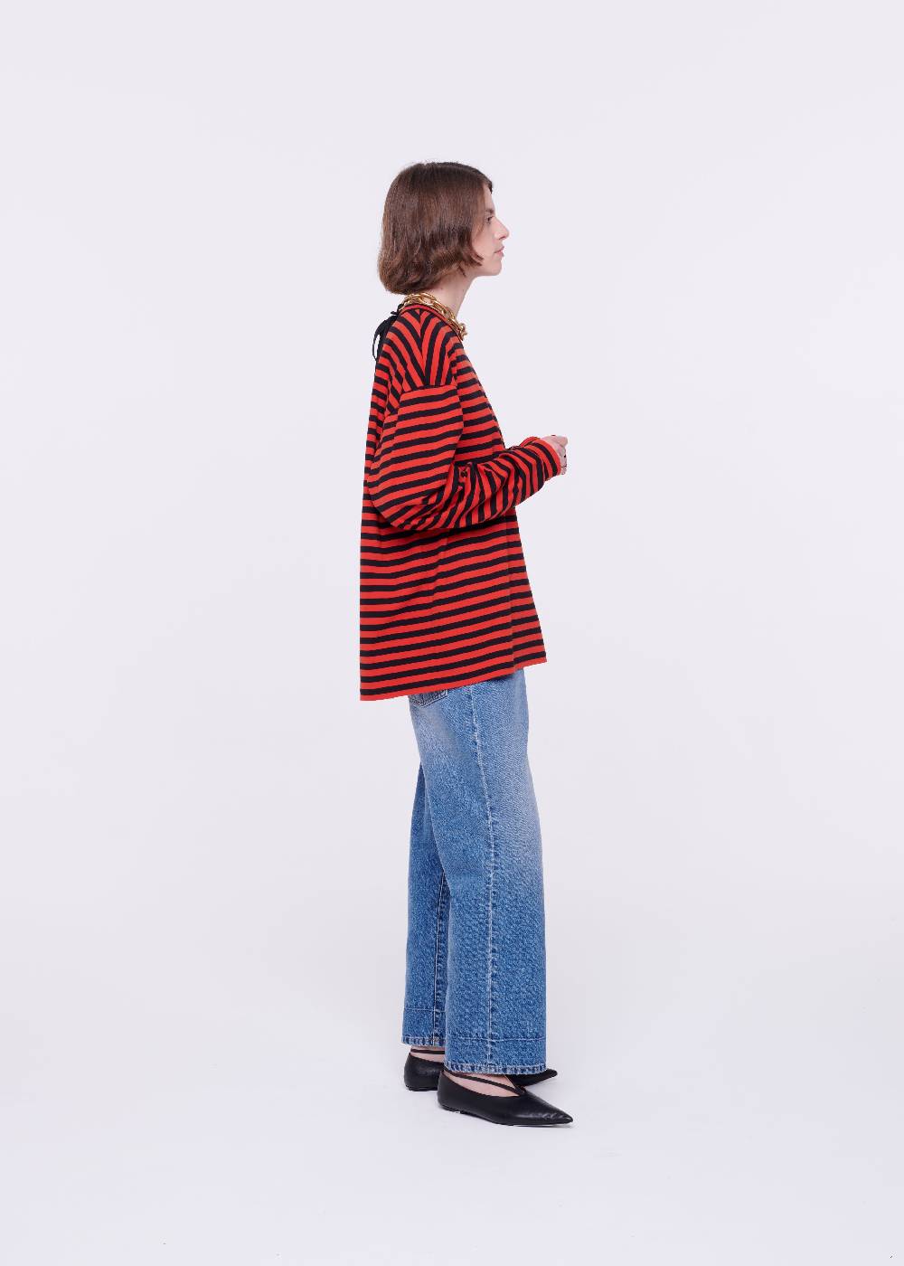 Plan C T-SHIRT A MANICHE LUNGHE A RIGHE In Vendita