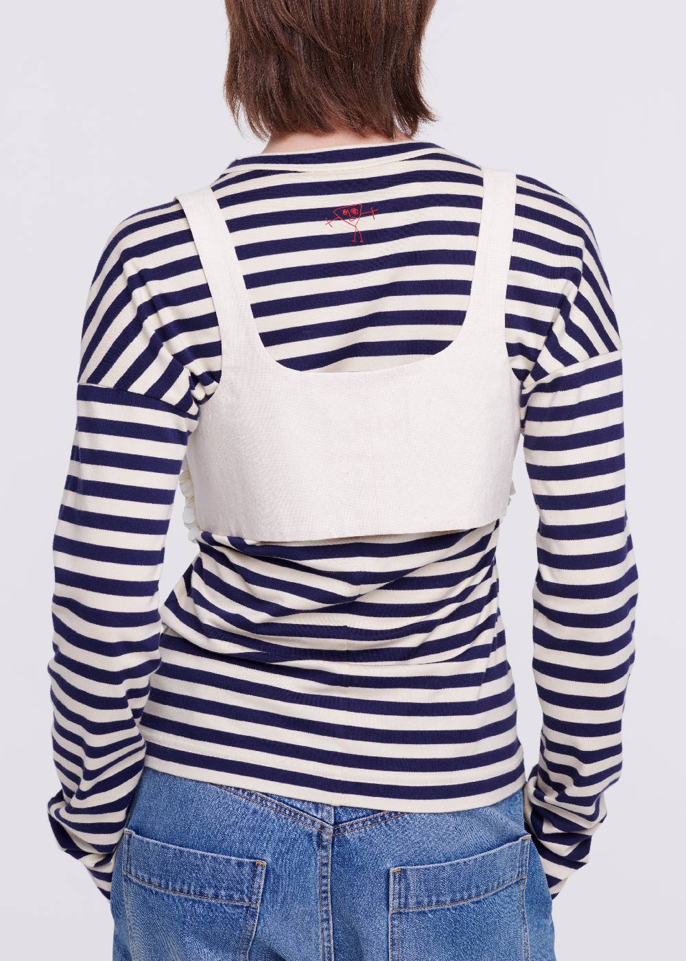 Plan C TOP A BUSTINO CON PAILLETTES COLOR CREMA Negozio