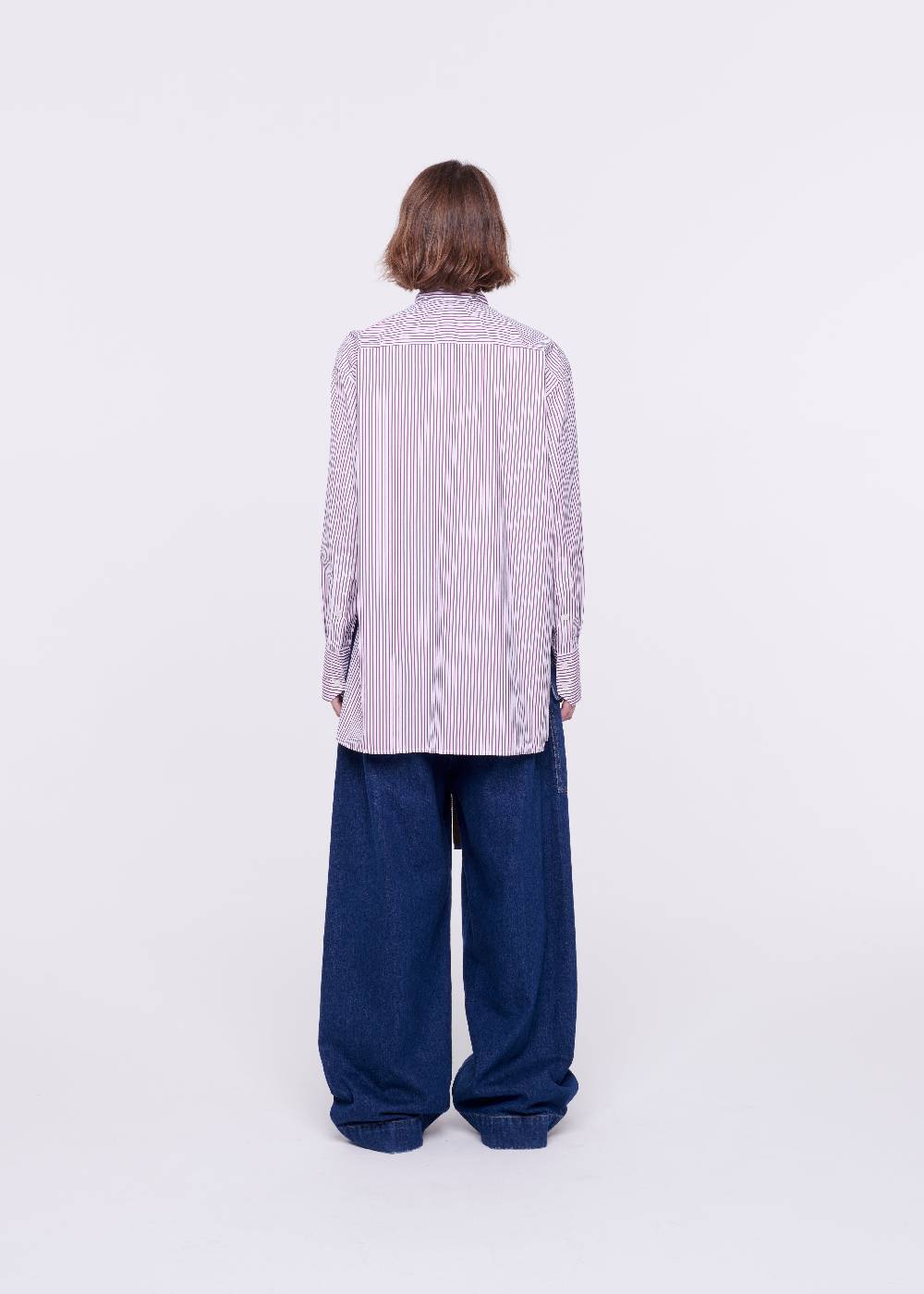 Plan C CAMICIA DI COTONE A RIGHE CON FOULARD In Saldo