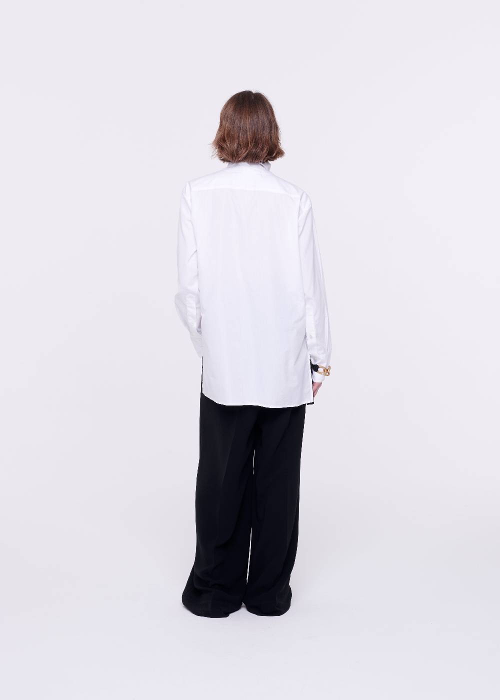 Plan C CAMICIA BIANCA DI COTONE CON FOULARD Nuova