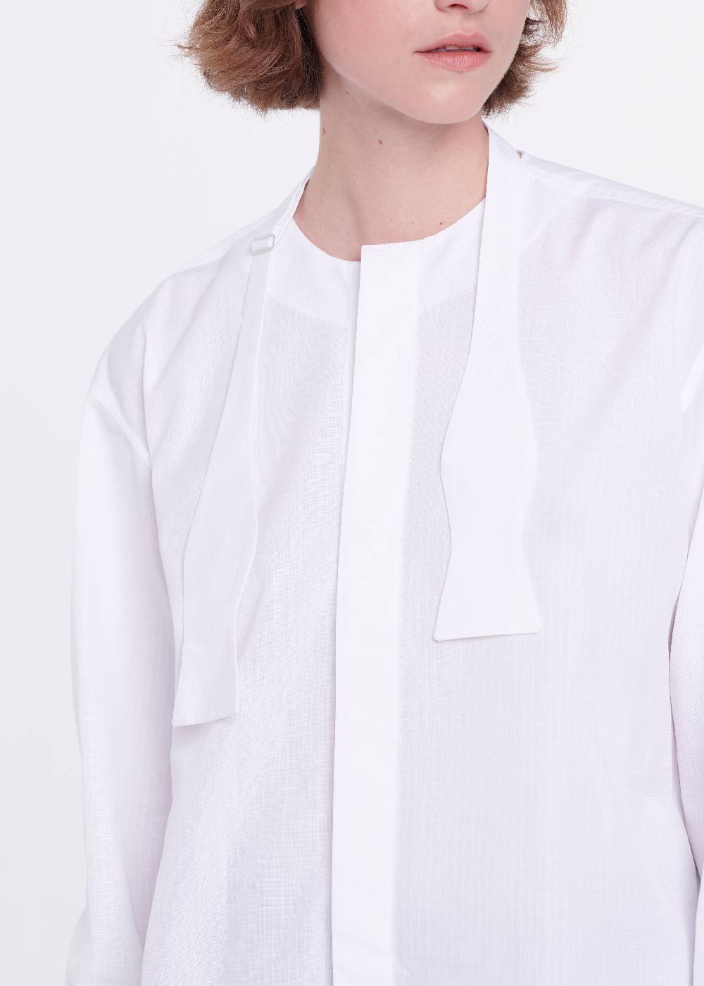 Plan C CAMICIA BIANCA DI COTONE CON PAPILLON Moda