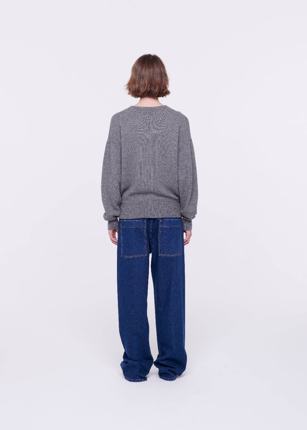 Plan C JEANS A GAMBA AMPIA CON CINTURA NERA Italy