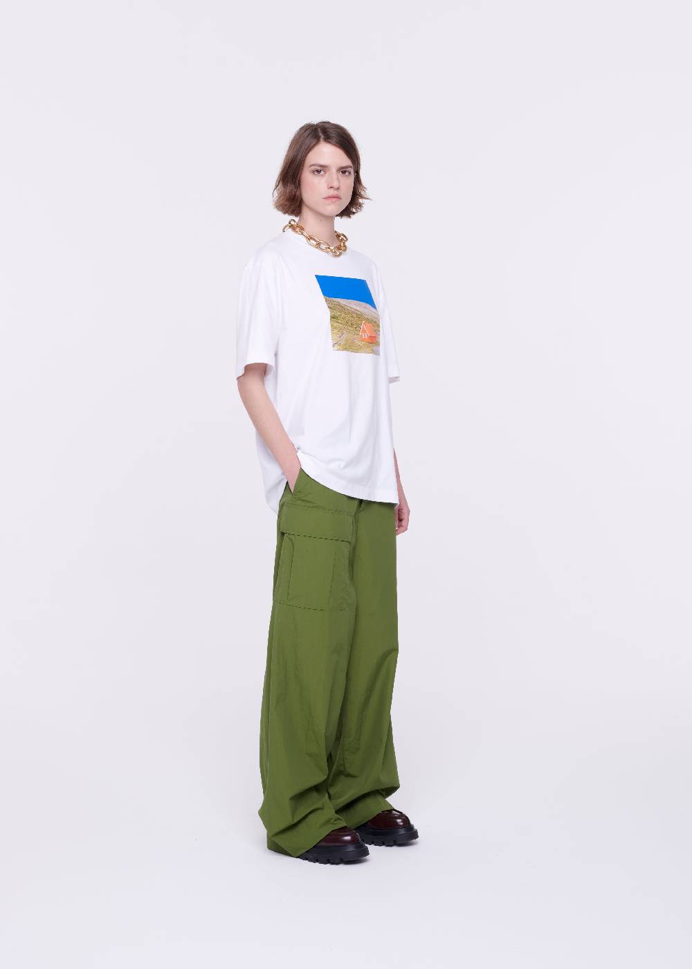 Plan C T-SHIRT BIANCA IN COTONE CON STAMPA Nuovo