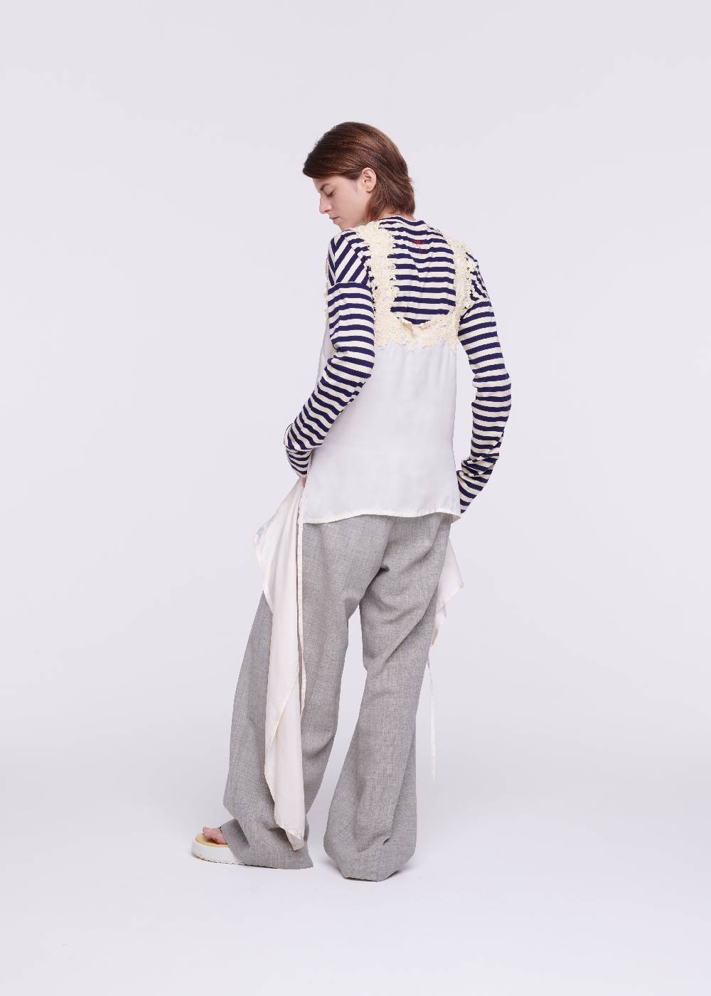 Plan C TOP IN RASO CON PIZZO Vendita