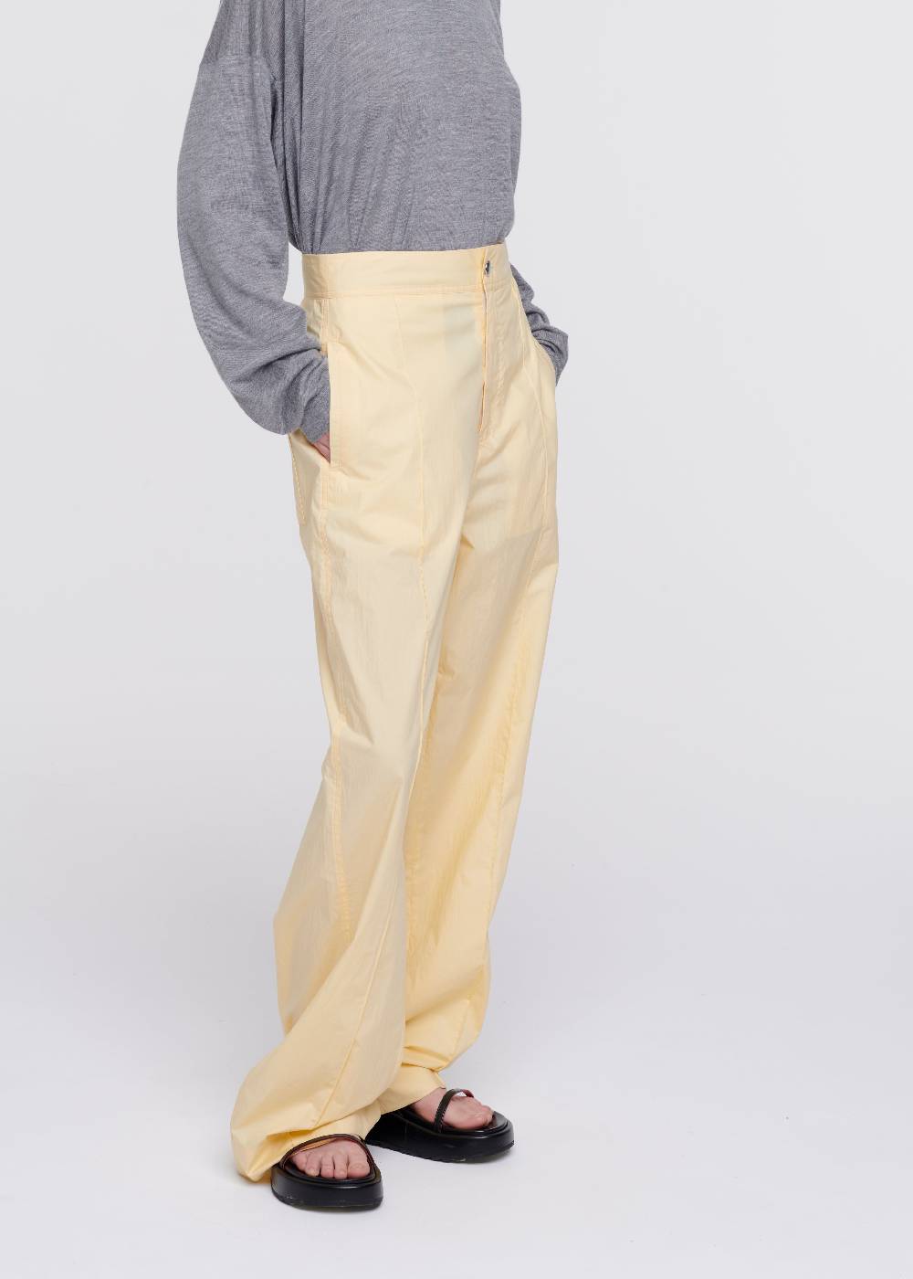Plan C PANTALONI AMPI IN COTONE COLOR ZABAIONE Pezzi Unici