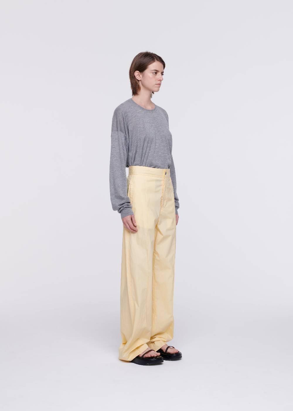 Plan C PANTALONI AMPI IN COTONE COLOR ZABAIONE Pezzi Unici