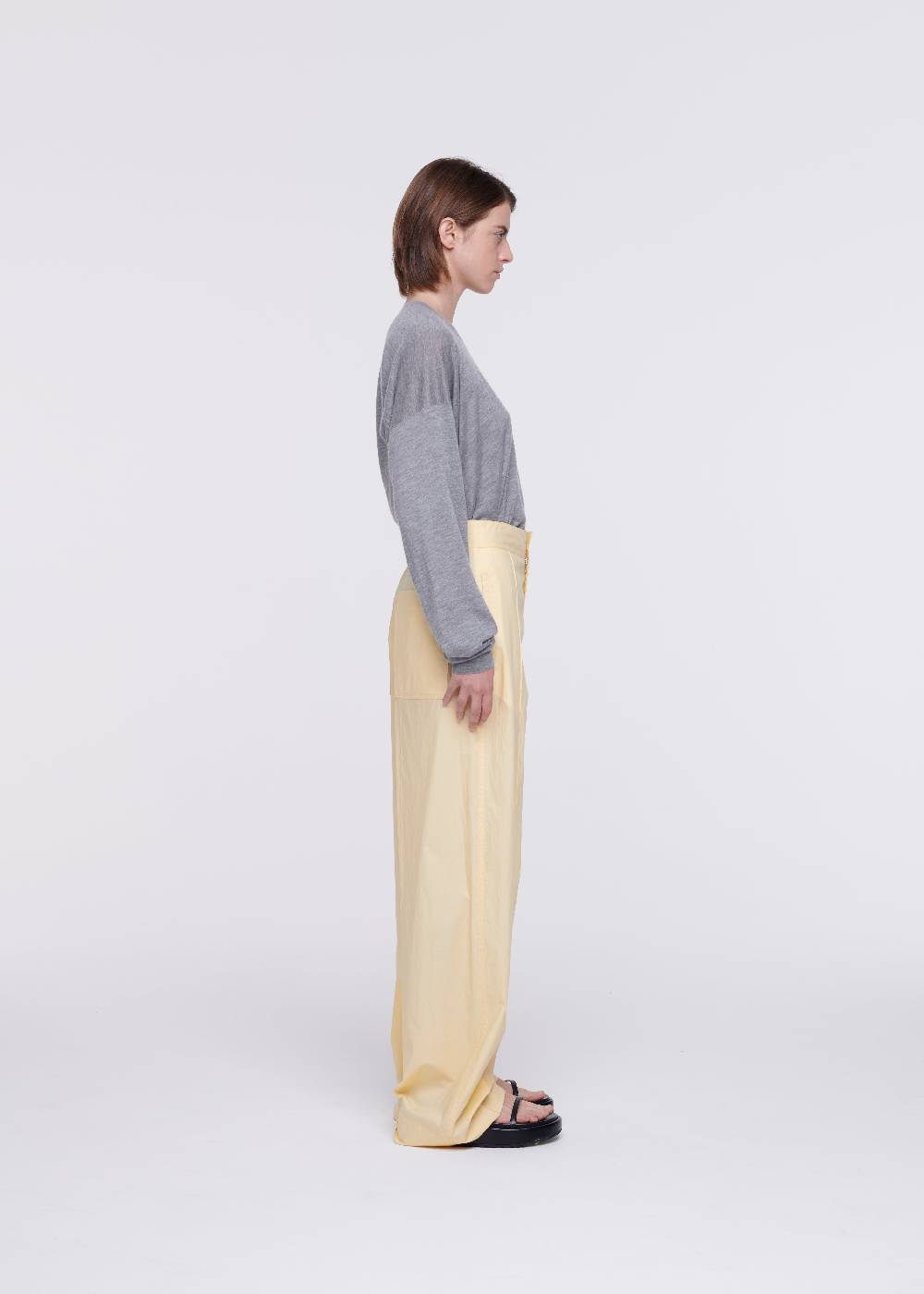 Plan C PANTALONI AMPI IN COTONE COLOR ZABAIONE Pezzi Unici