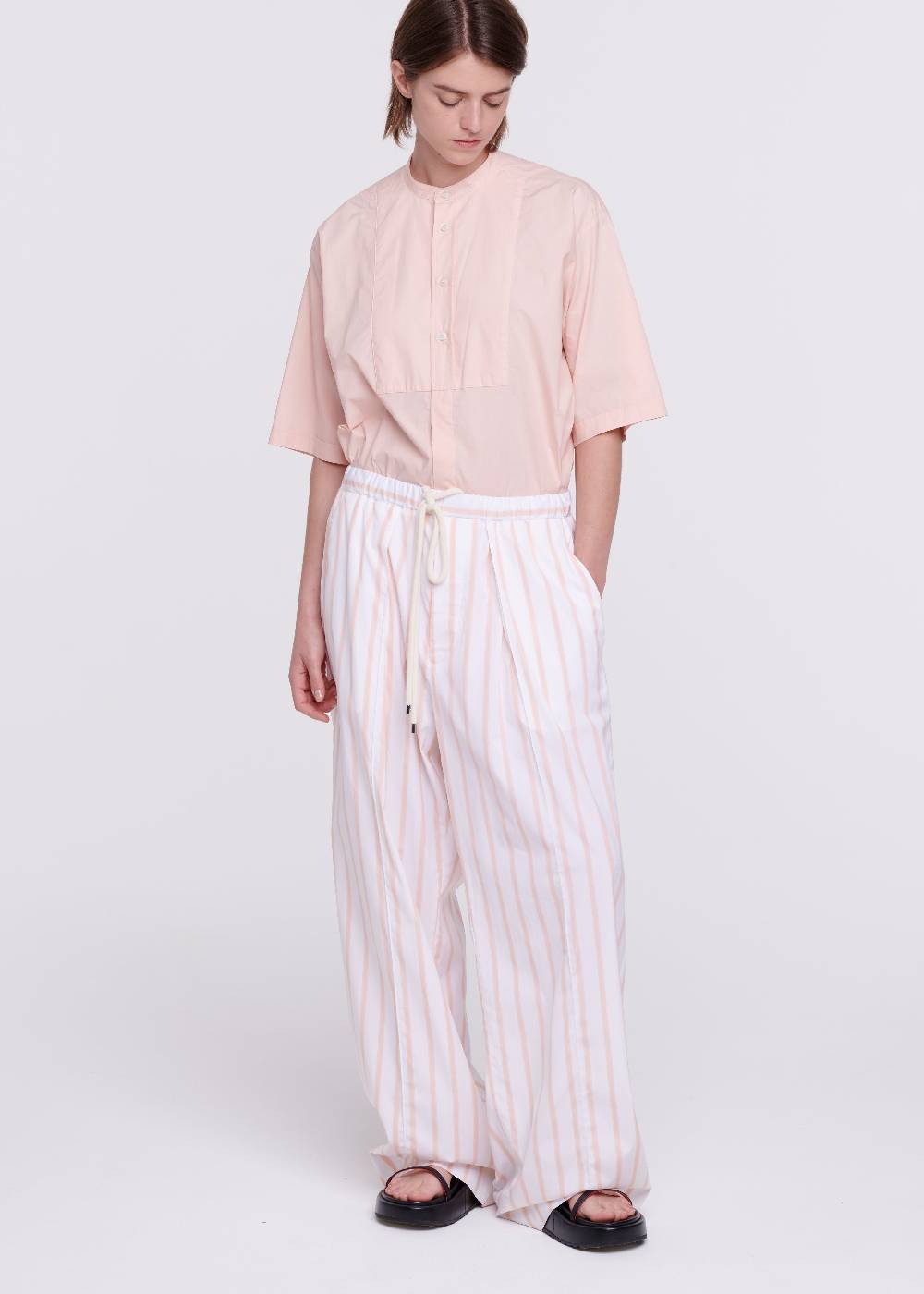 Plan C PANTALONI A RIGHE ROSA CON COULISSE Qualità Garantita