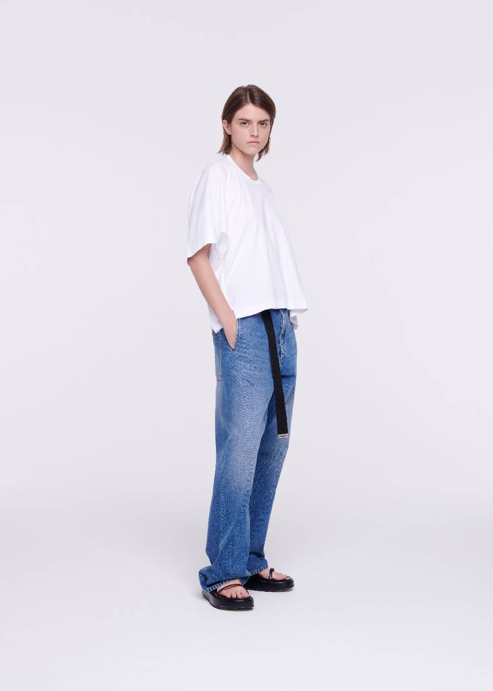 Plan C T-SHIRT BIANCA DRAPPEGGIATA IN COTONE Promozione Limitata