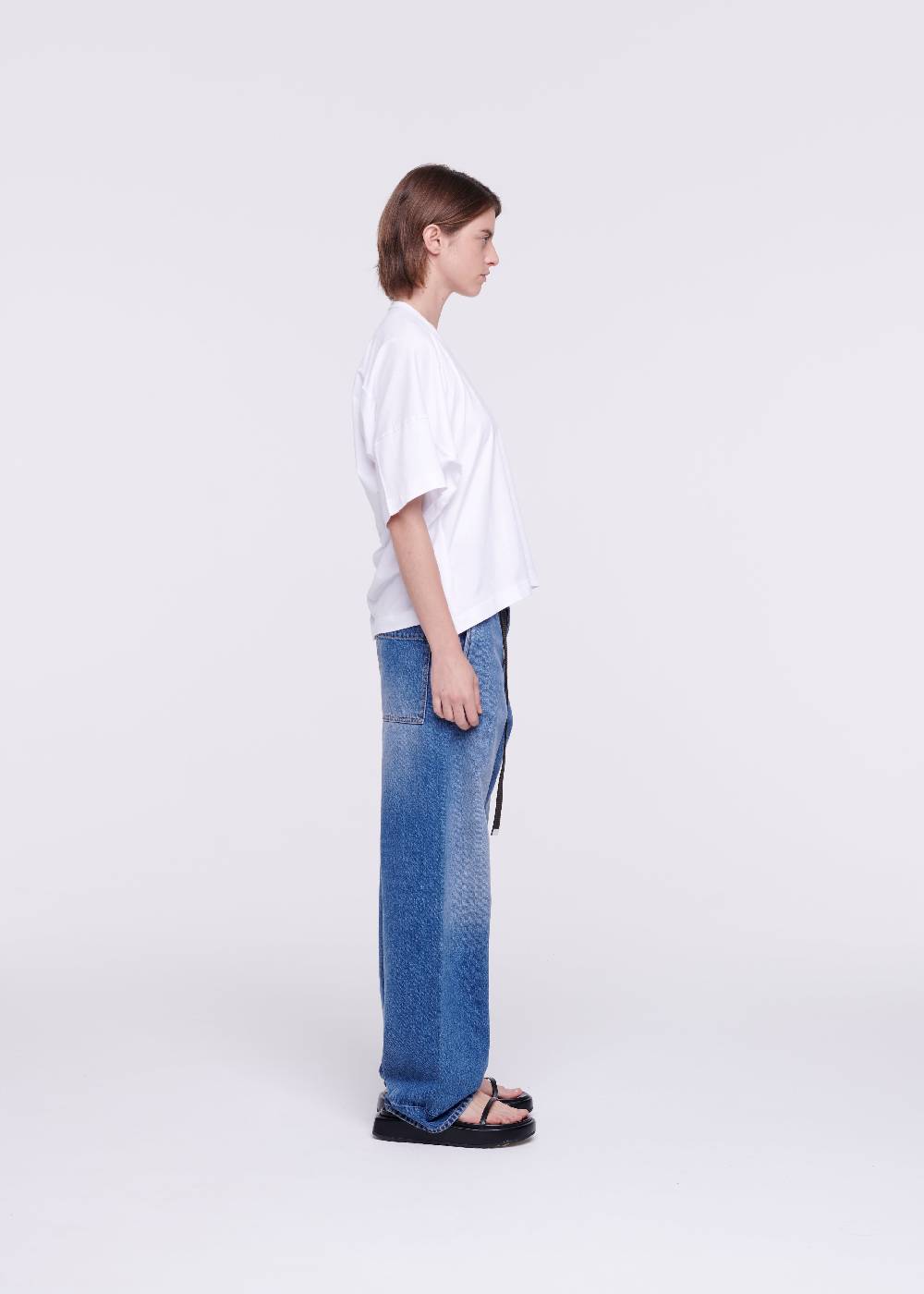 Plan C T-SHIRT BIANCA DRAPPEGGIATA IN COTONE Promozione Limitata