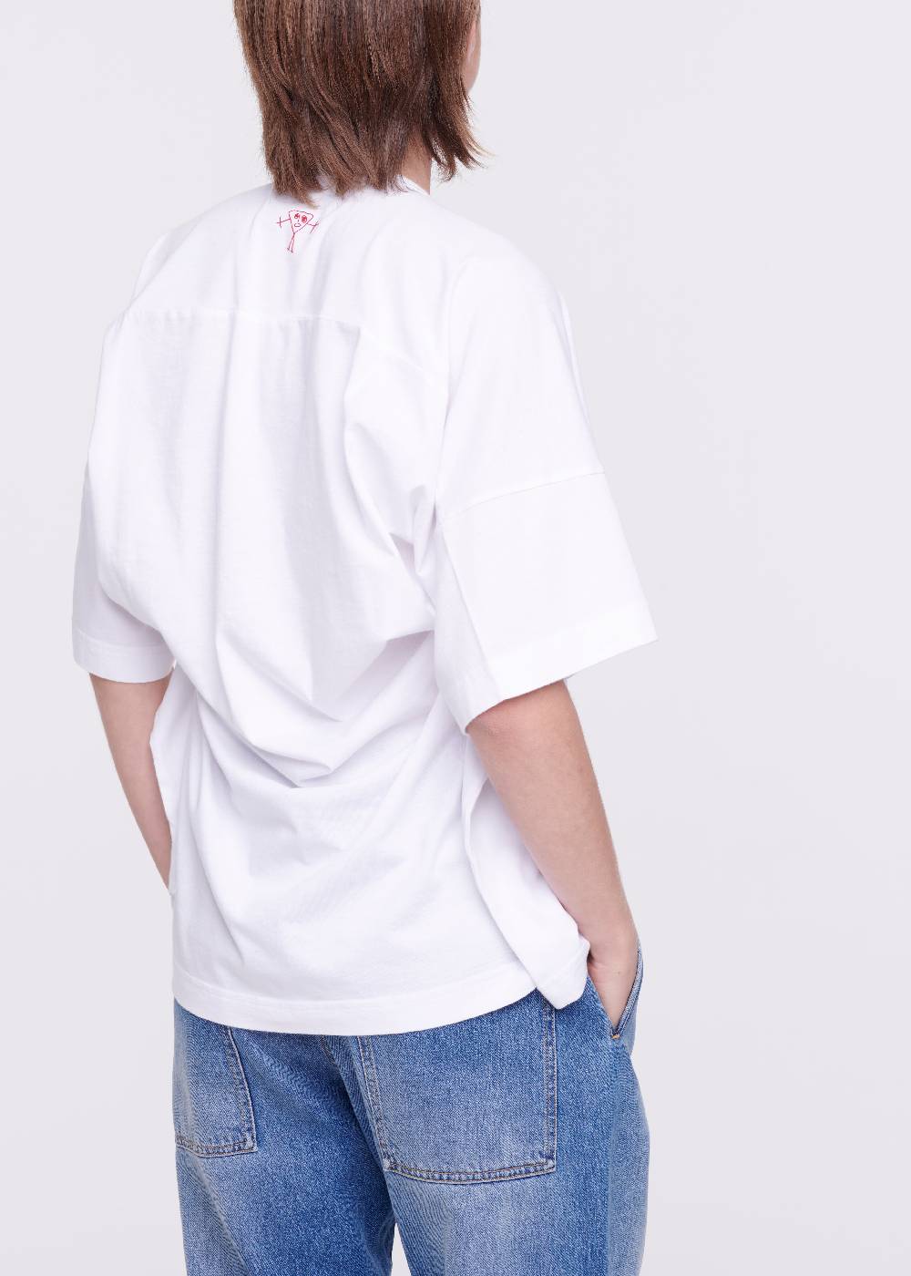 Plan C T-SHIRT BIANCA DRAPPEGGIATA IN COTONE Promozione Limitata