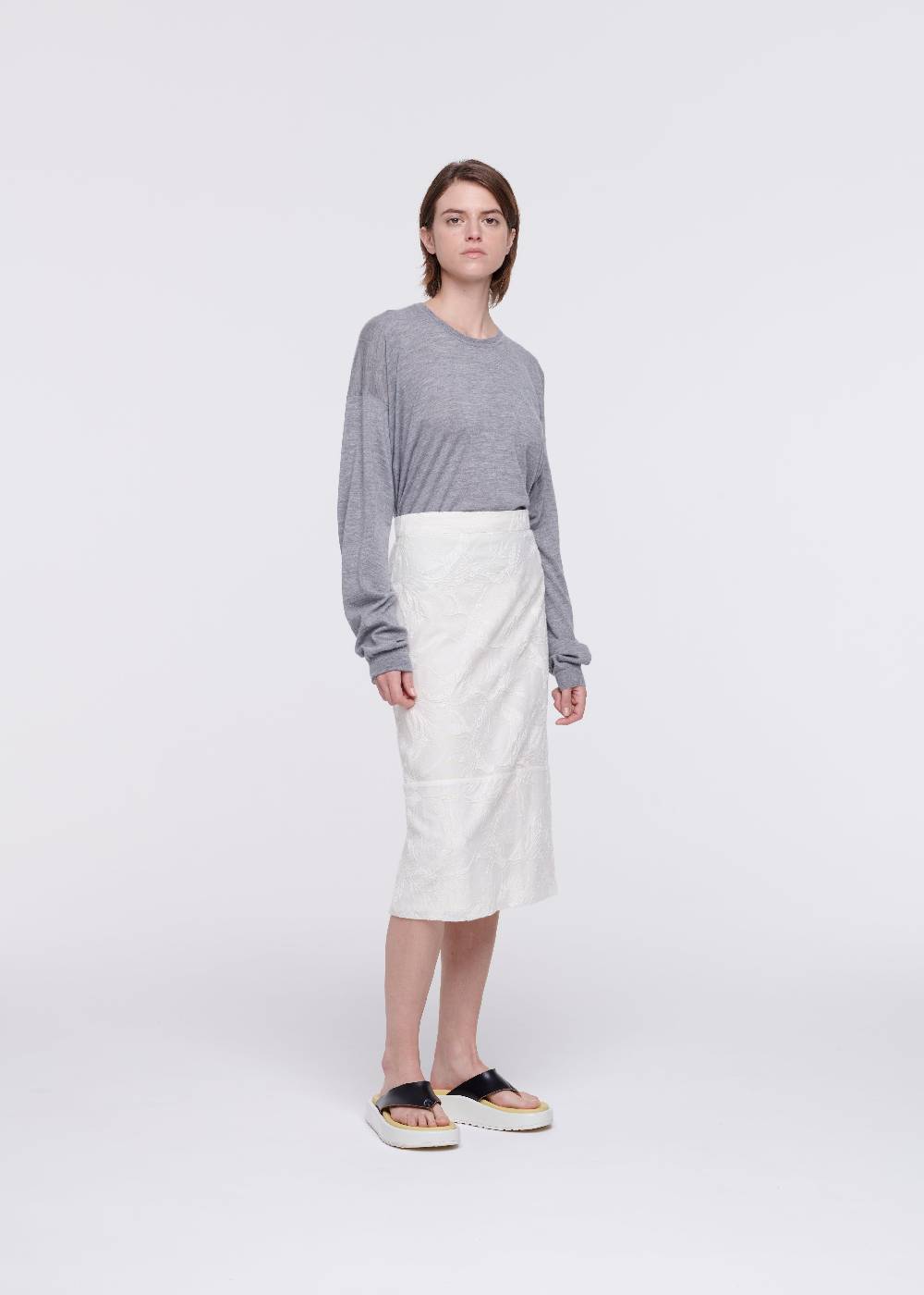 Plan C GONNA MIDI CON RICAMI FLOREALI Shopping Online