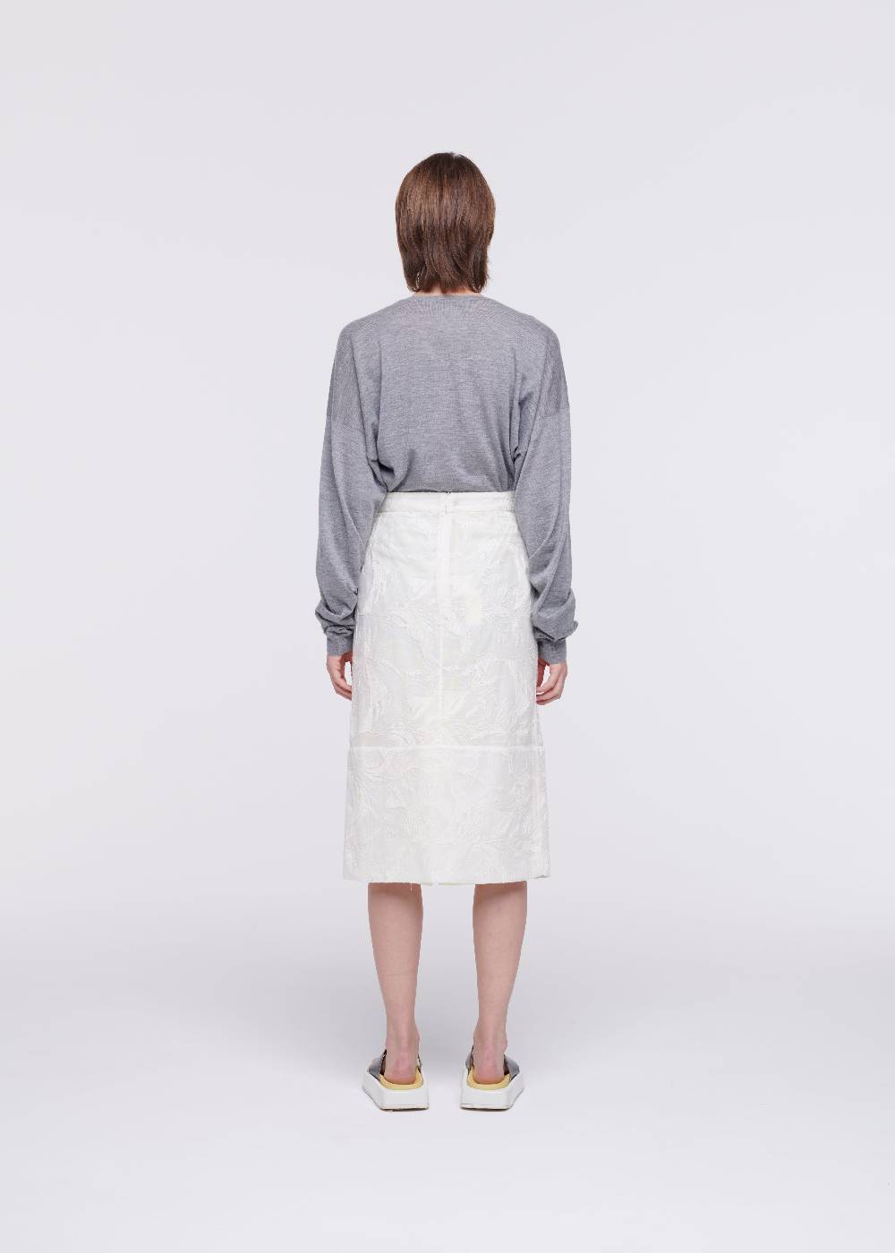 Plan C GONNA MIDI CON RICAMI FLOREALI Shopping Online