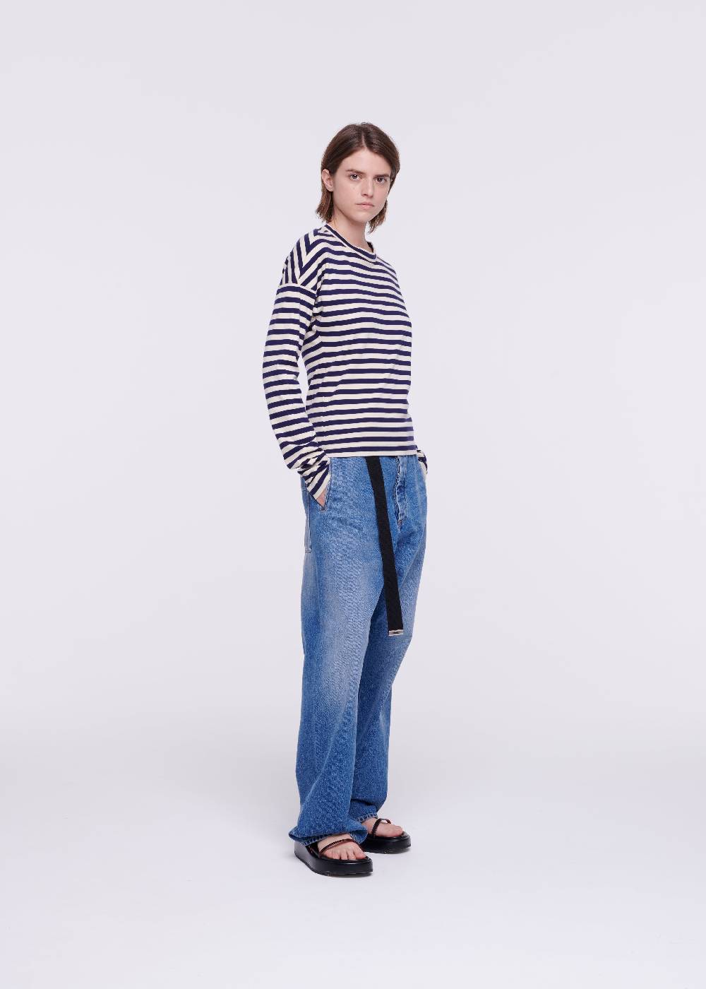 Plan C T-SHIRT A RIGHE DRAPPEGGIATA Affare Del Giorno