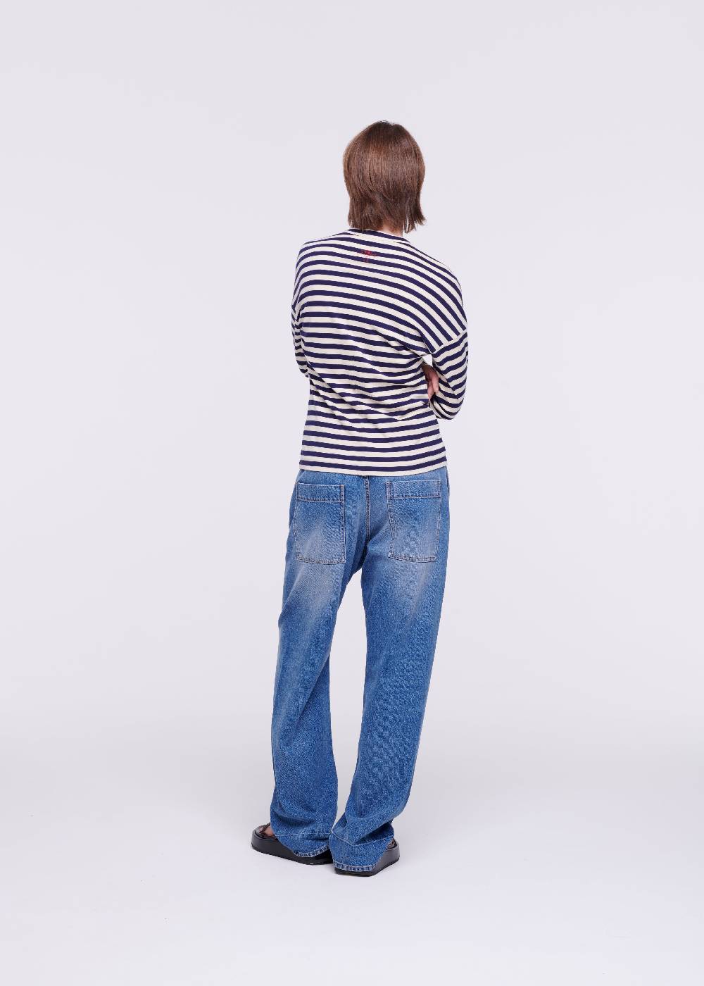 Plan C T-SHIRT A RIGHE DRAPPEGGIATA Affare Del Giorno