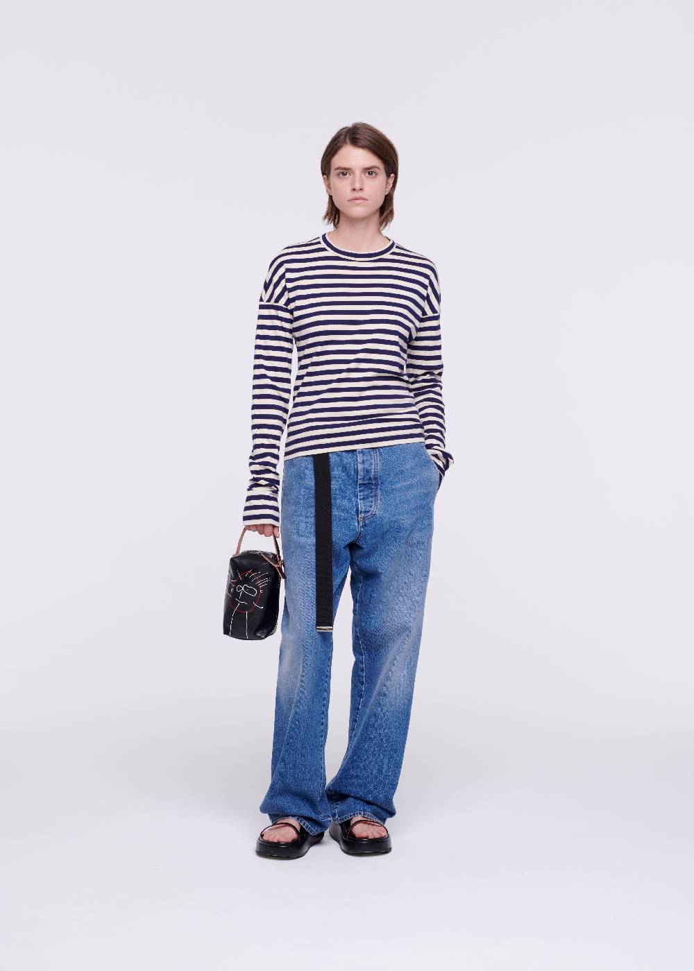 Plan C T-SHIRT A RIGHE DRAPPEGGIATA Affare Del Giorno