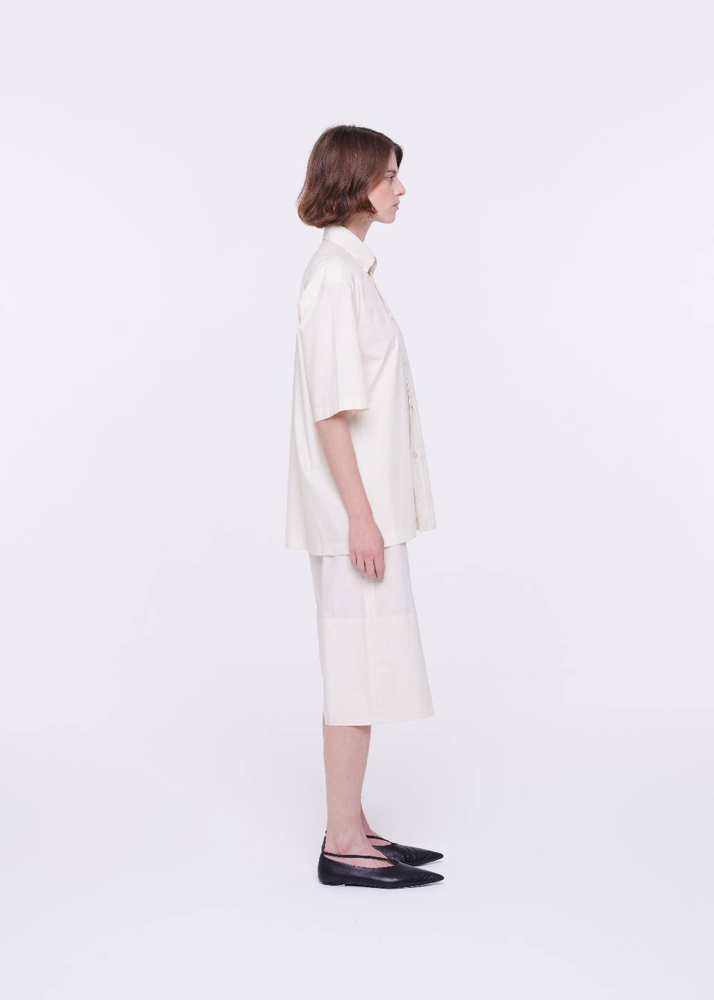 Plan C CAMICIA IN COTONE TECNICO CON RICAMO IN PAILLETTES Novità