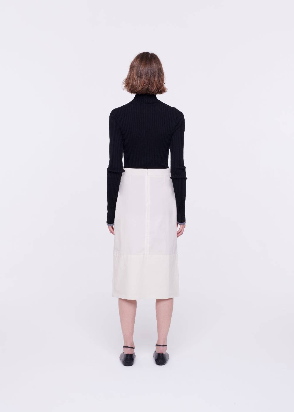 Plan C GONNA MIDI IN COTONE TECNICO CON RICAMO IN PAILLETTES Presa