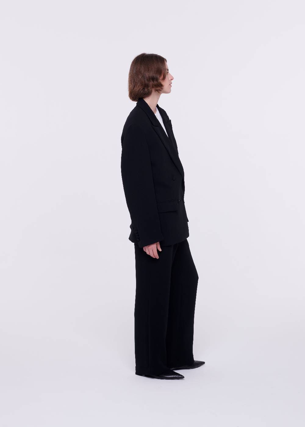 Plan C BLAZER DOPPIOPETTO IN CADY NERO Outlet