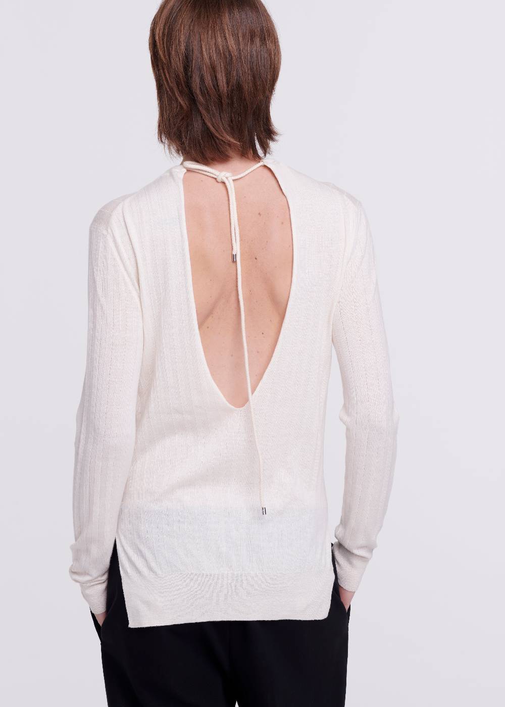 Plan C MAGLIONE OPEN BACK IN LANA MERINO Saldi Di Fabbrica