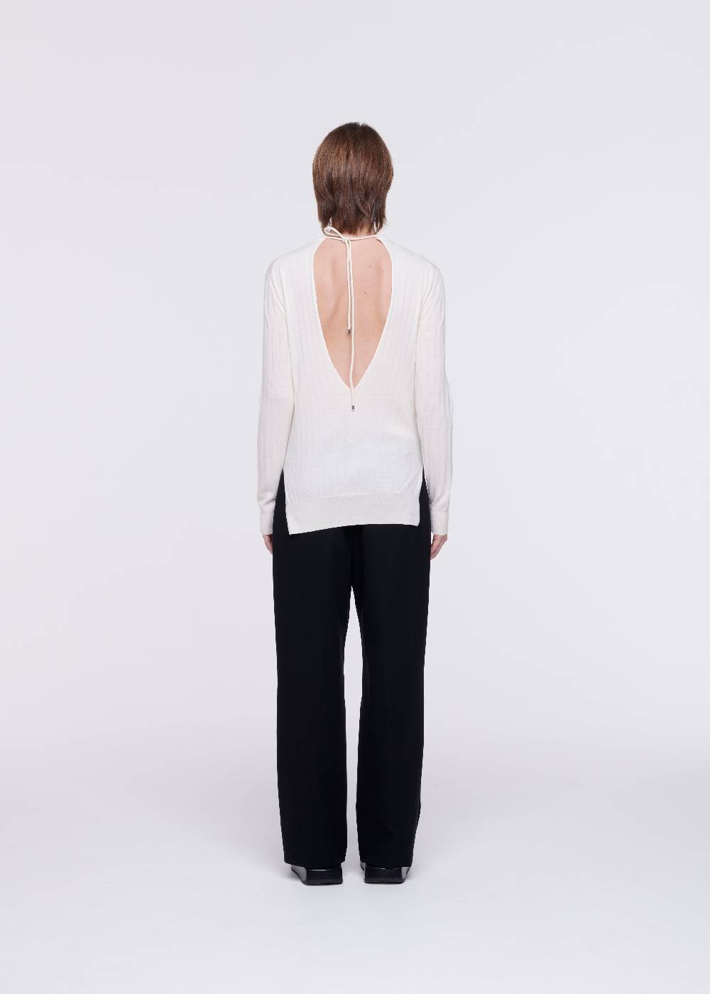 Plan C MAGLIONE OPEN BACK IN LANA MERINO Saldi Di Fabbrica