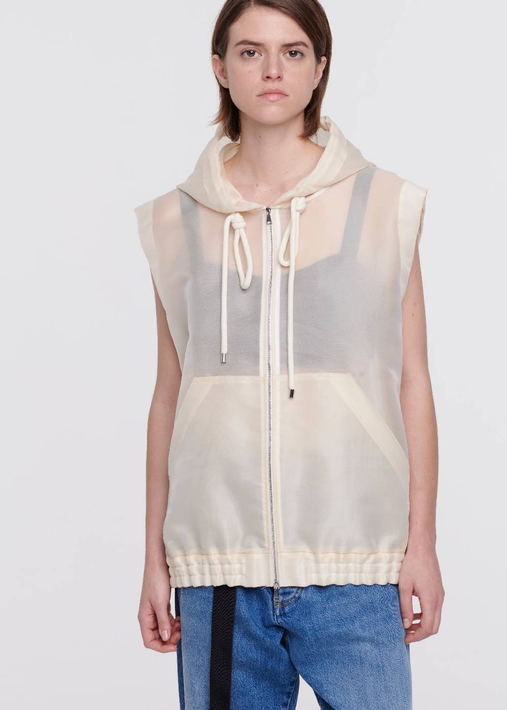 Plan C GILET CON CAPPUCCIO IN ORGANZA Vendite Flash
