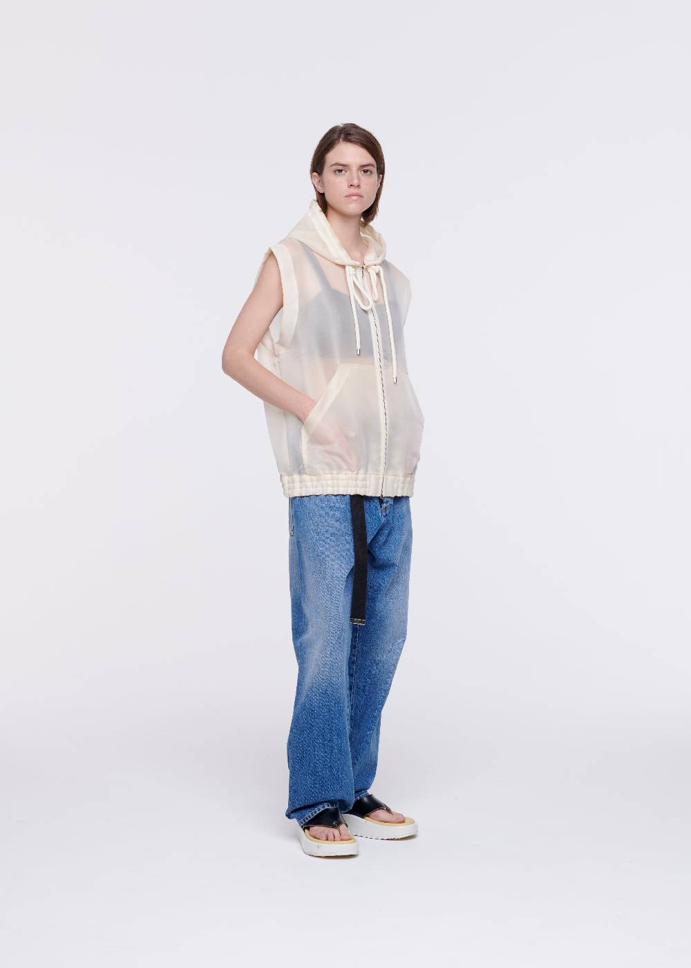 Plan C GILET CON CAPPUCCIO IN ORGANZA Vendite Flash