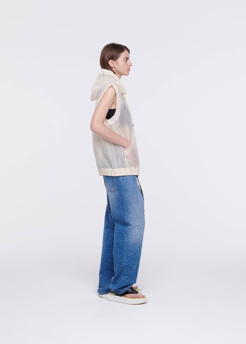 Plan C GILET CON CAPPUCCIO IN ORGANZA Vendite Flash
