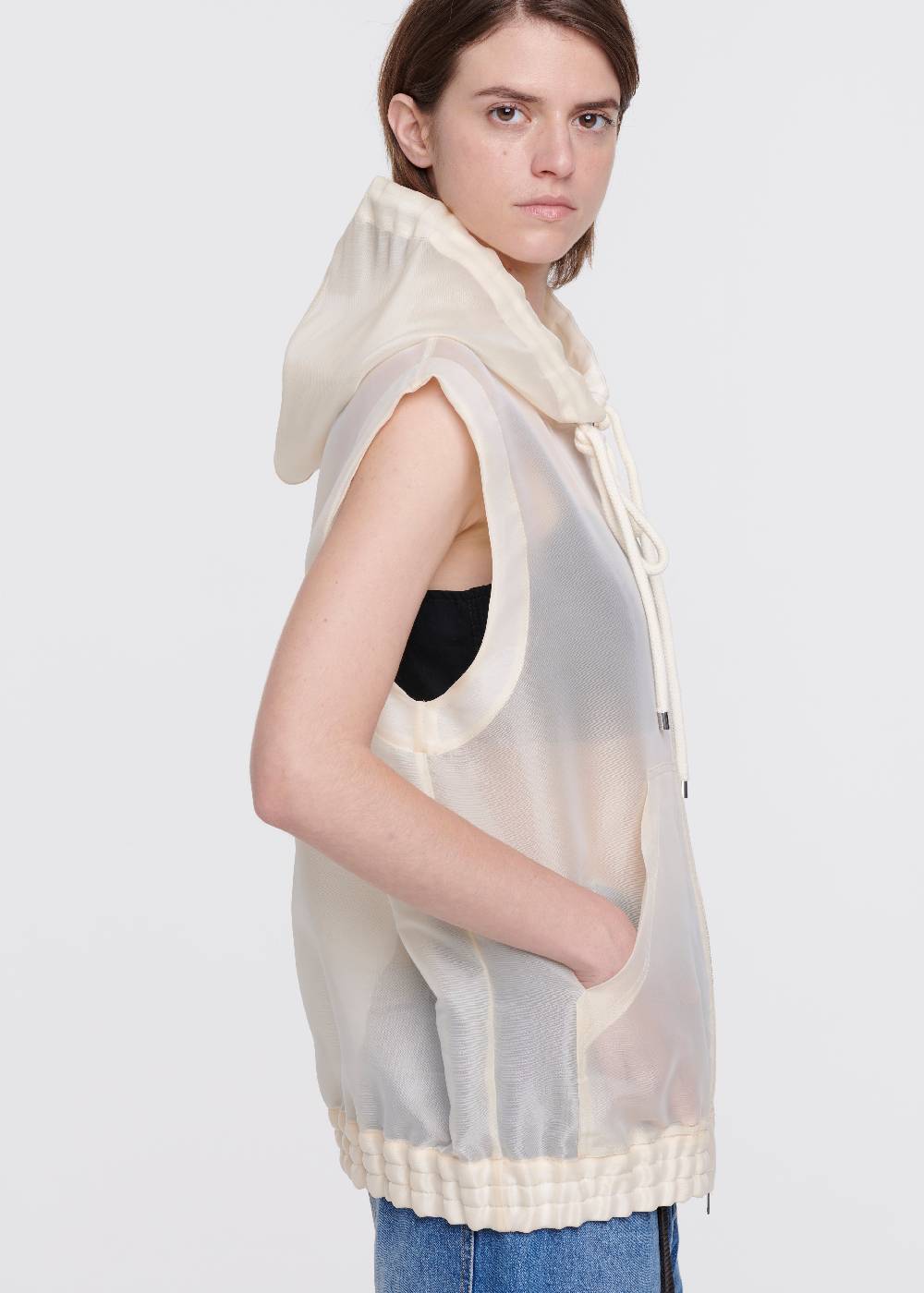 Plan C GILET CON CAPPUCCIO IN ORGANZA Vendite Flash
