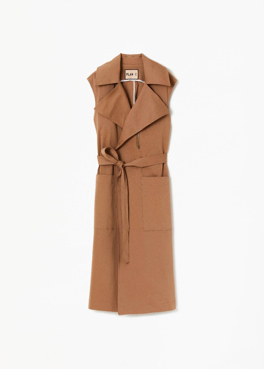 Plan C TRENCH IN COTONE COLOR CARAMELLO Negozio