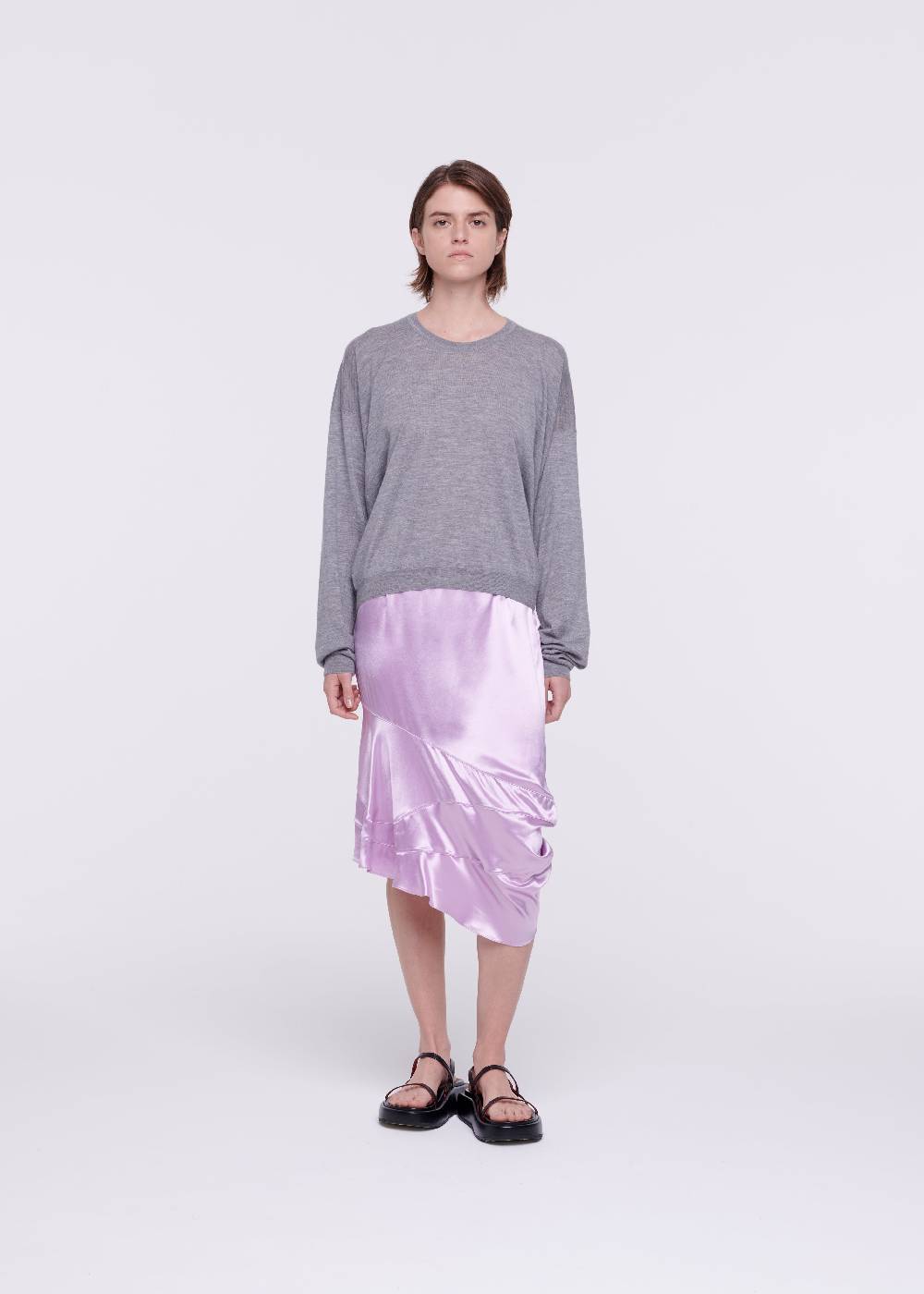 Plan C MAGLIONE GRIGIO IN CASHMERE DRAPPEGGIATO 2025