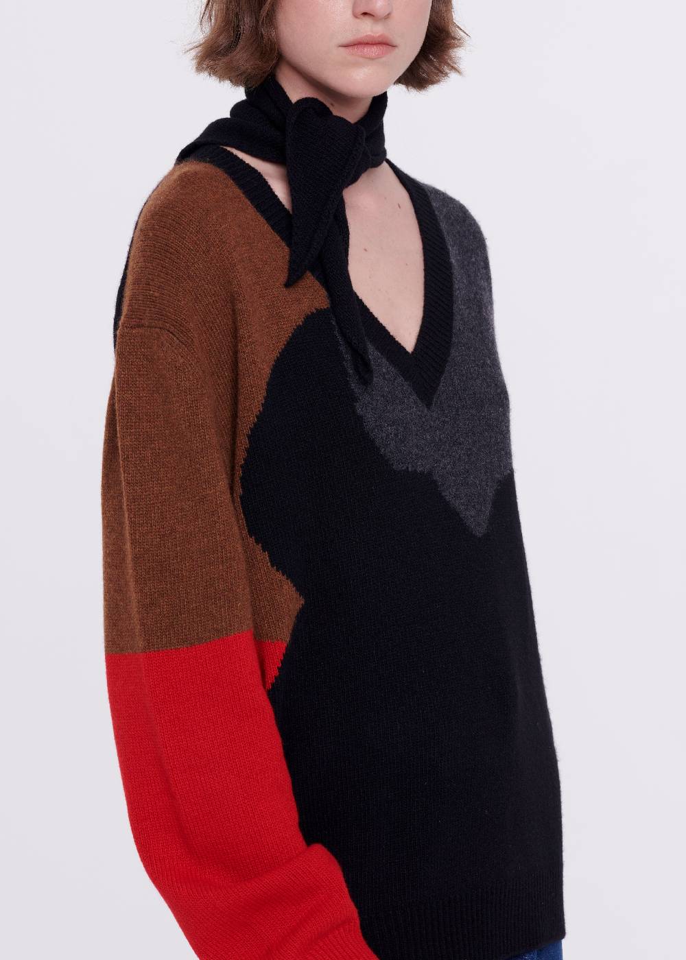 Plan C MAGLIONE CON SCIALLE IN LANA A TRAMA "FILIPPO" 2025