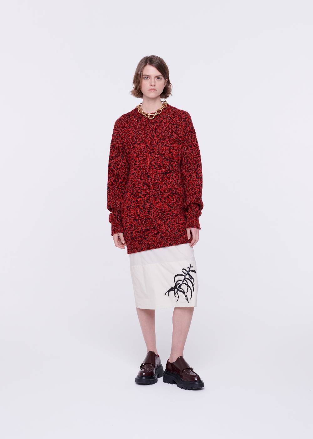 Plan C MAGLIONE DI LANA GRIGIO MELANGE Qualità