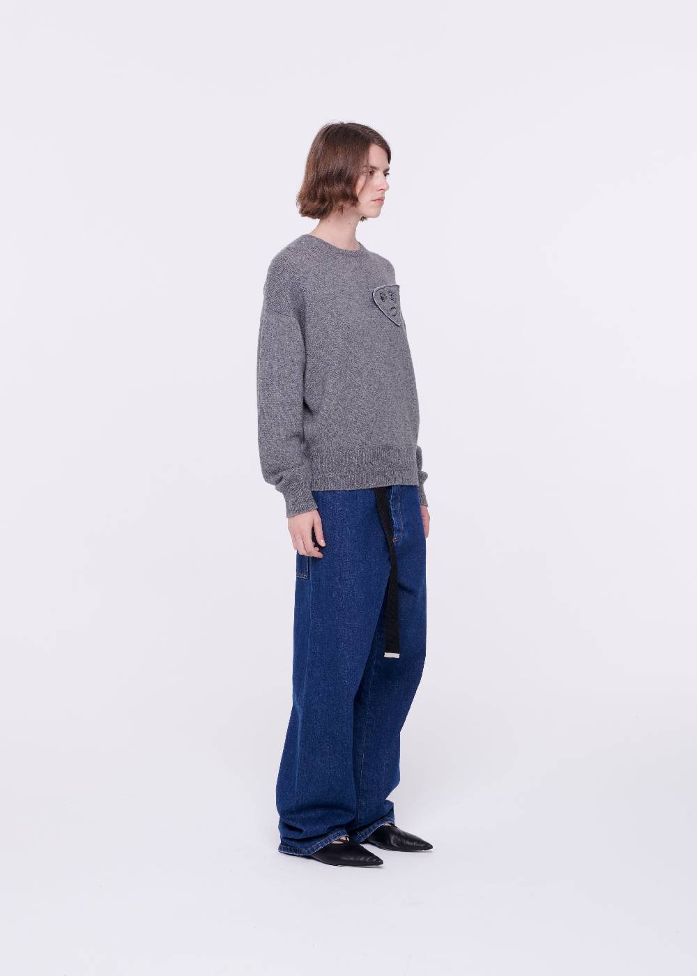 Plan C MAGLIONE GRIGIO IN LANA MERINO Promozione