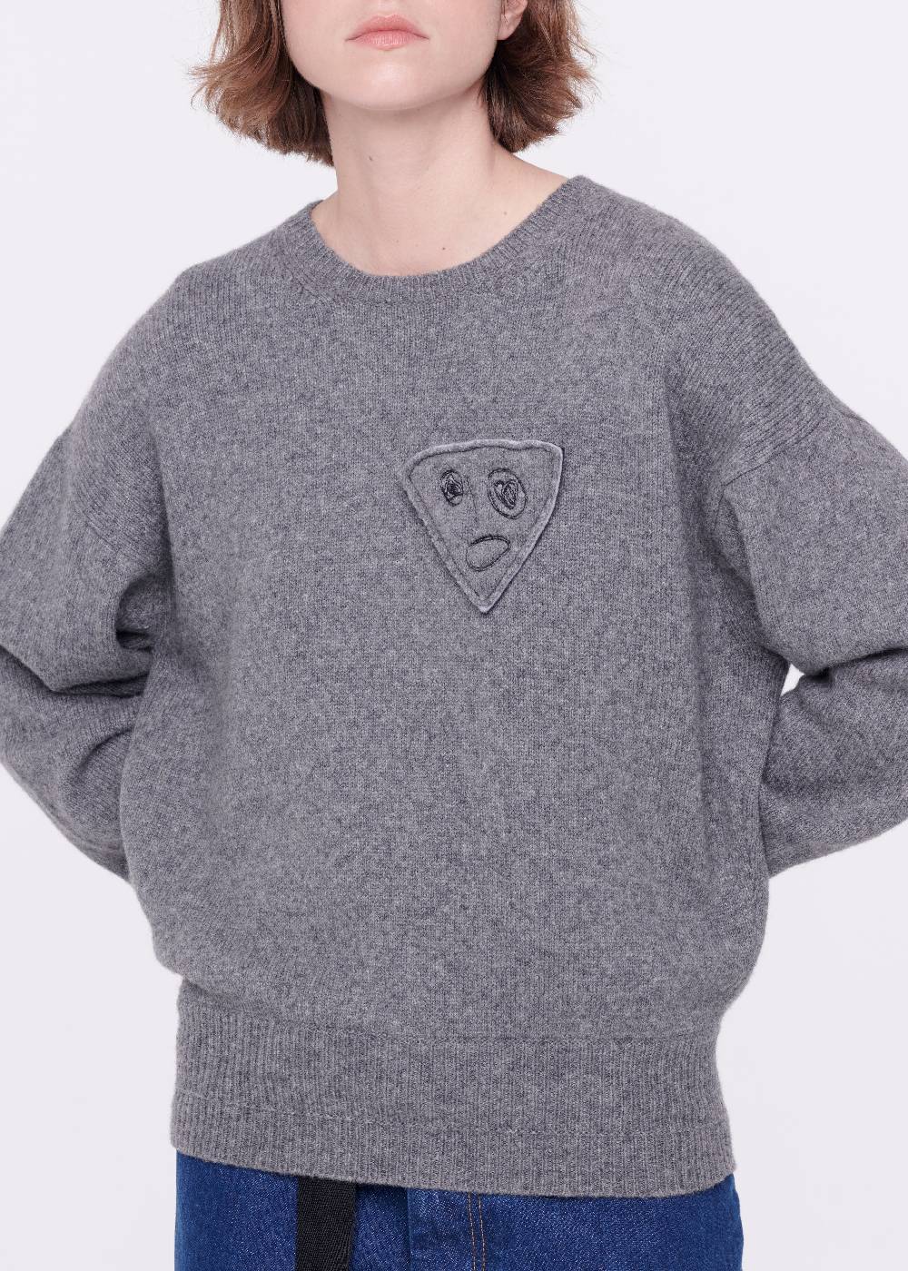 Plan C MAGLIONE GRIGIO IN LANA MERINO Promozione