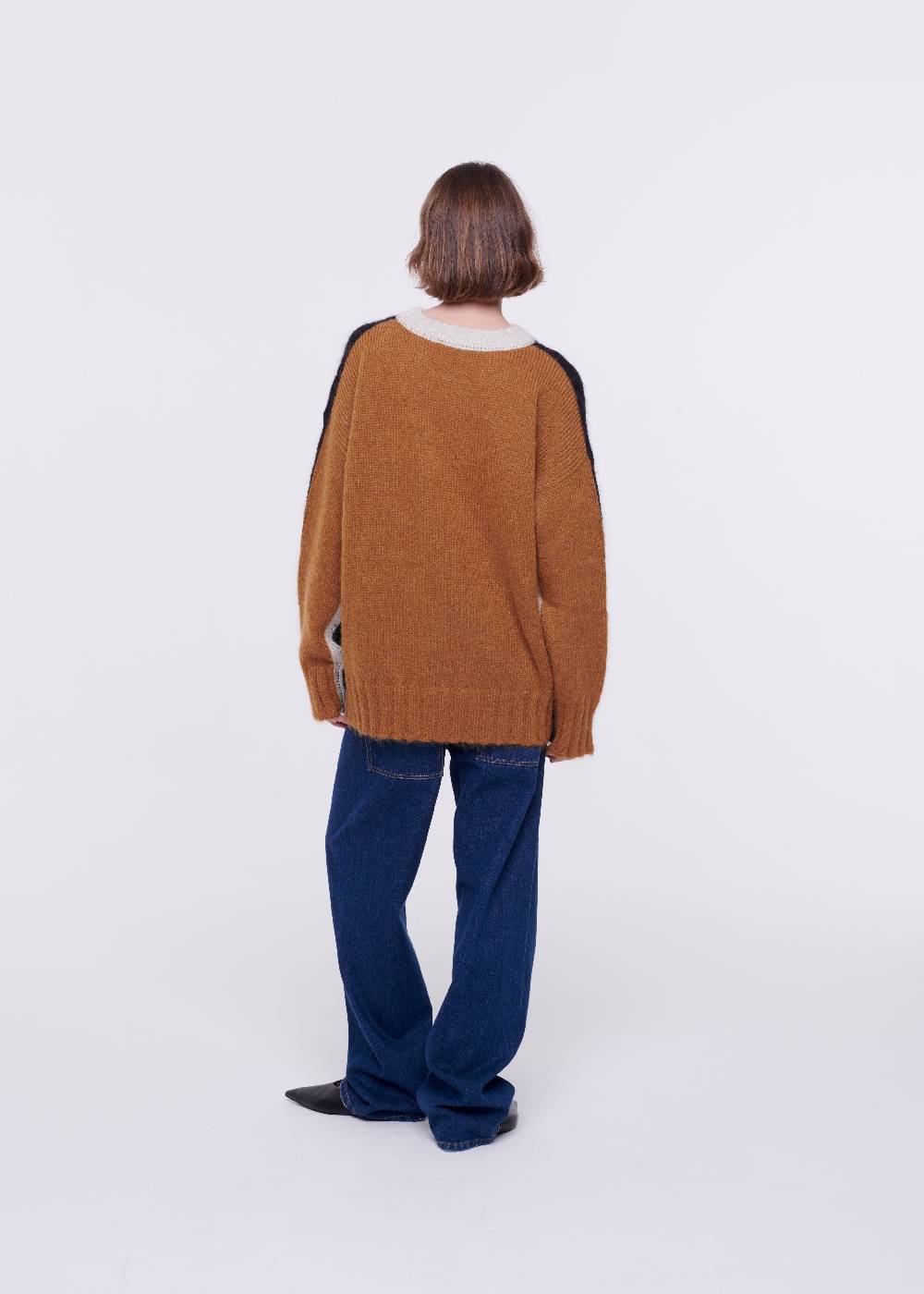 Plan C MAGLIONE COLOR-BLOCK IN MOHAIR Qualità Garantita