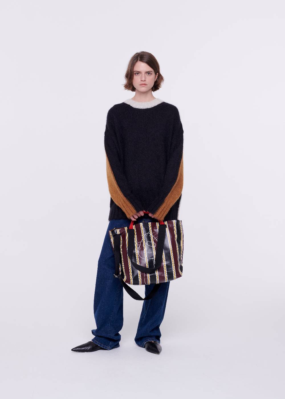 Plan C MAGLIONE COLOR-BLOCK IN MOHAIR Qualità Garantita