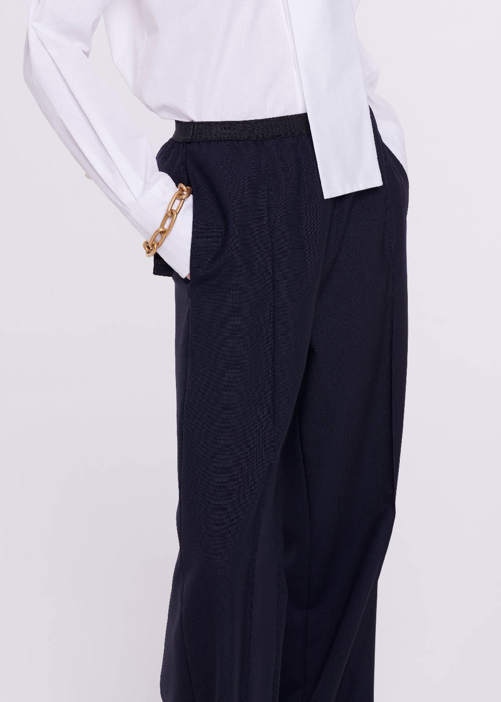 Plan C PANTALONI BLU DI LANA Fino Al -60%