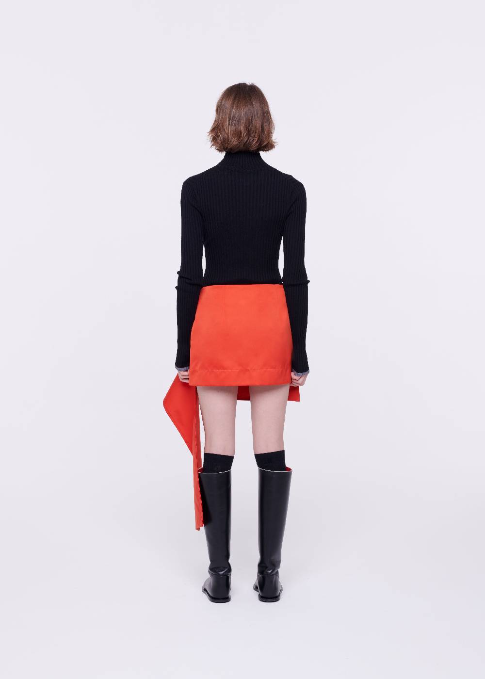 Plan C MINIGONNA ROSSO CORALLO IN DUCHESSE Presa